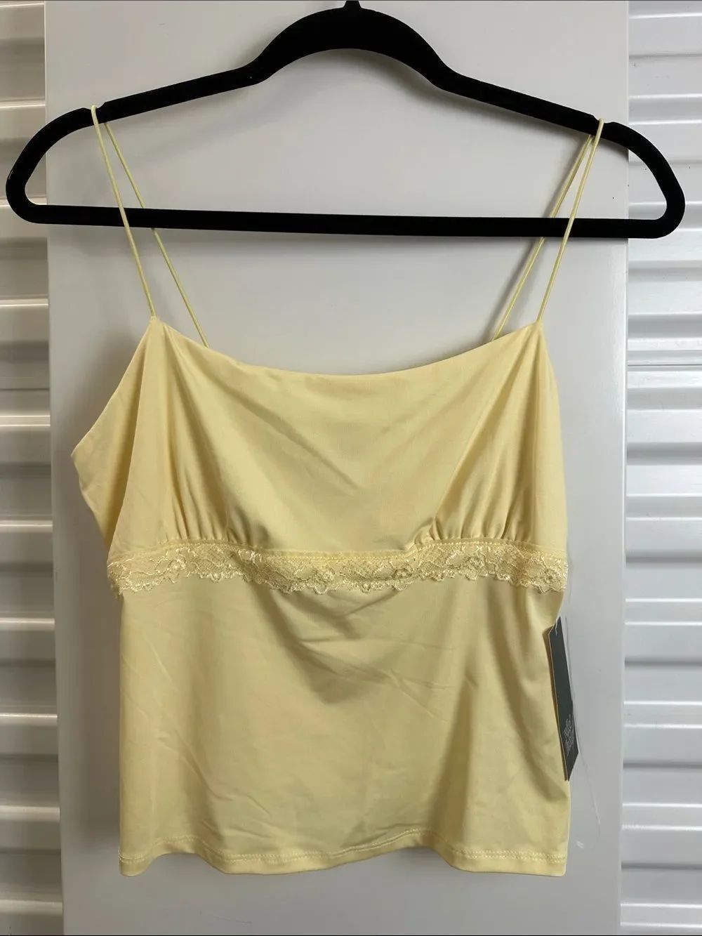WILD FABLE Yellow Lace-Trim Slip Cami